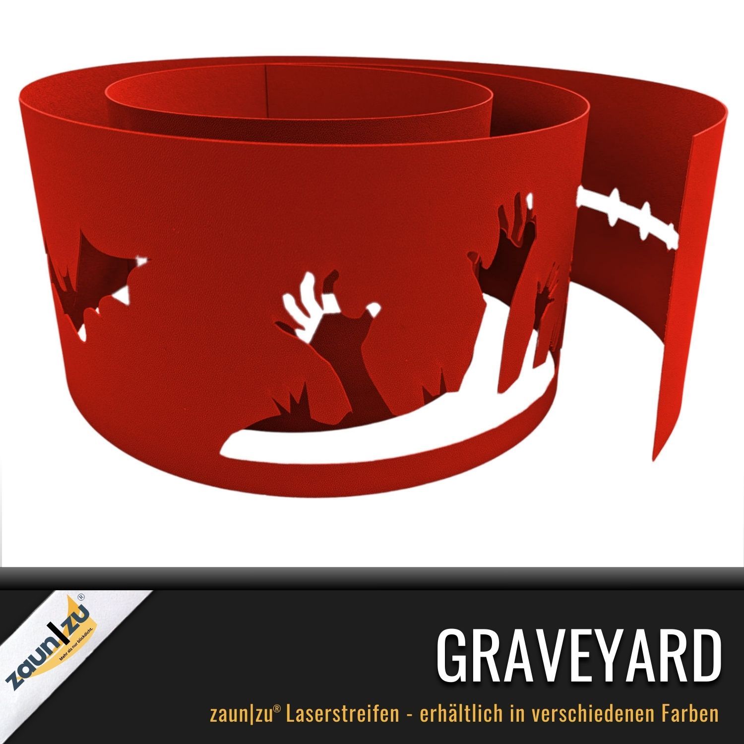 zaun|zu PREMIUM Sichtschutzstreifen mit Motiv "Halloween Graveyard" – 2,55 m – Ansicht 2