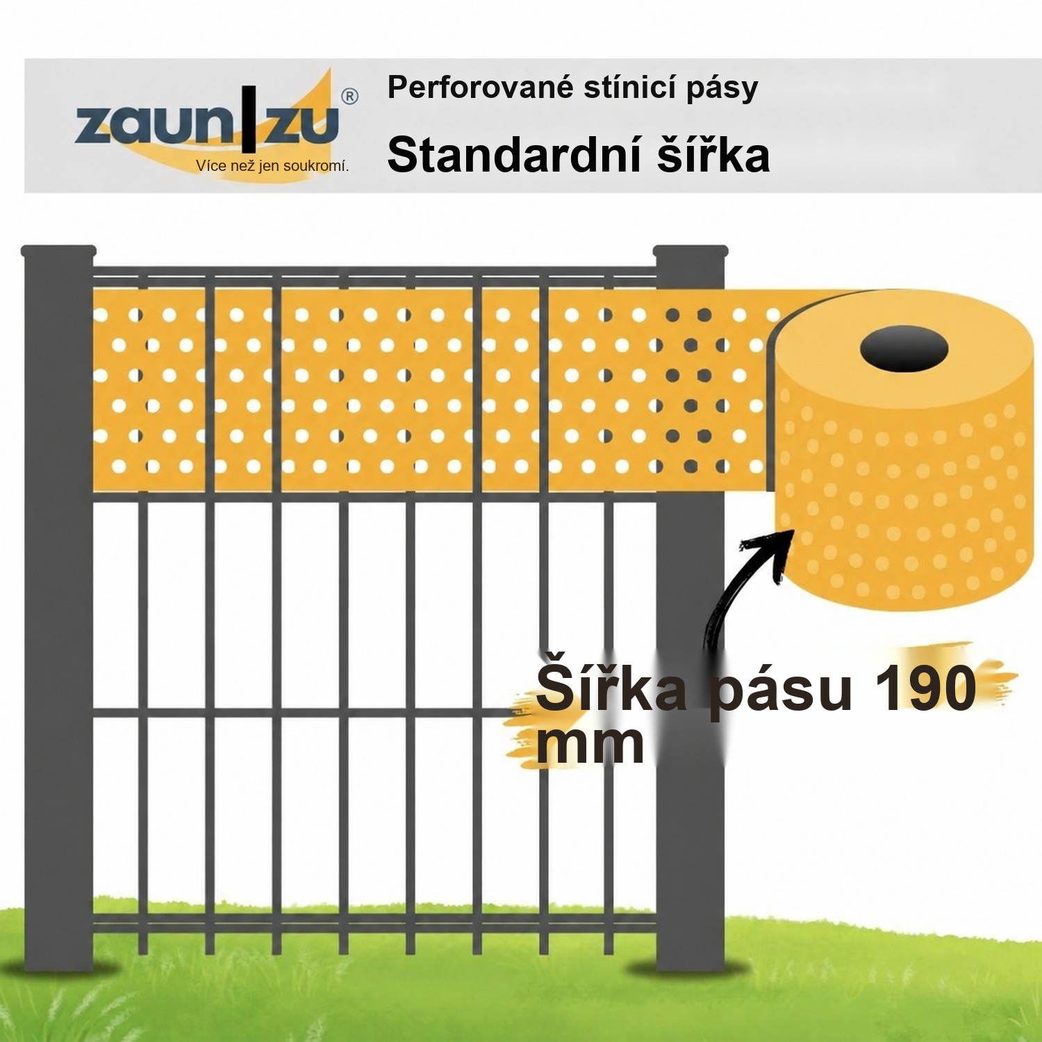 stínicí pásky zaun|zu® PREMIUM GELOCHT vzor vyzkoušet před nákupem – 14,0 cm – Pohled 2