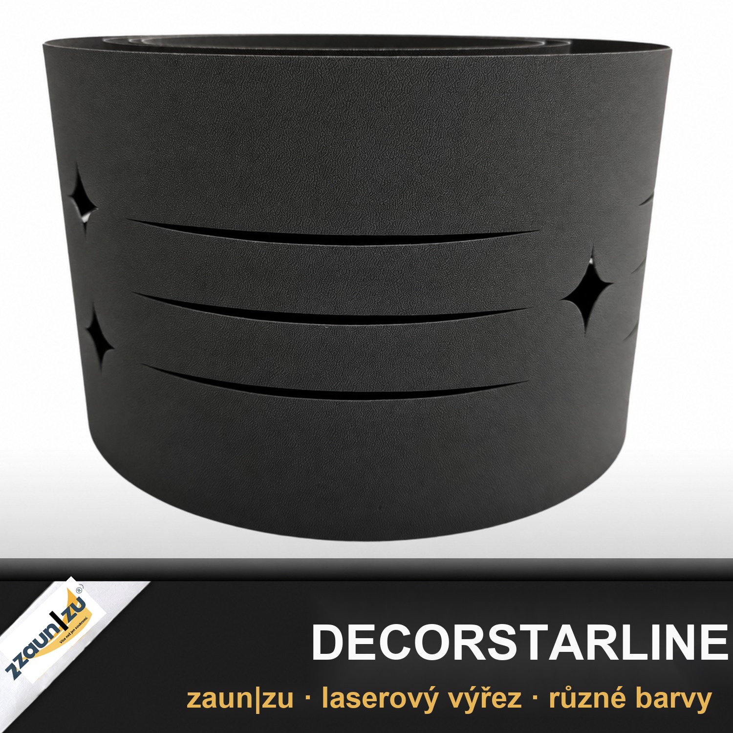 zaun|zu PREMIUM Dekor Starline: plotový pás s laserovým vzorem pro dvojitý drátěný plot – 2,55 m – Pohled 2
