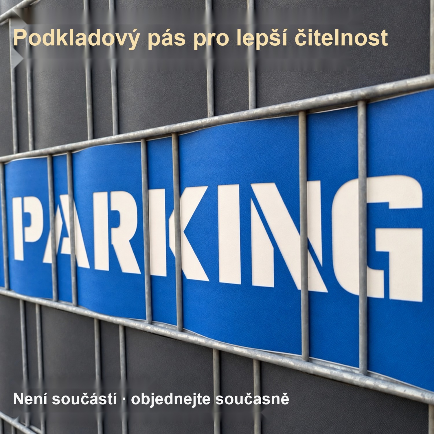 Stínicí pás s laserovým nápisem – KEMPINK – různé texty na výběr – Pohled 2