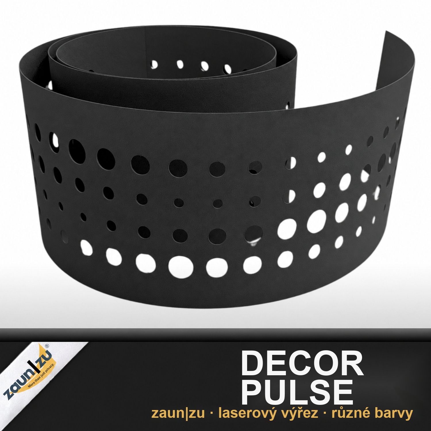 zaun|zu PREMIUM Dekor Pulse: pásky pro ochranu soukromí s laserovým vzorem pro 2D panelové ploty – 2,55 m – Pohled 5