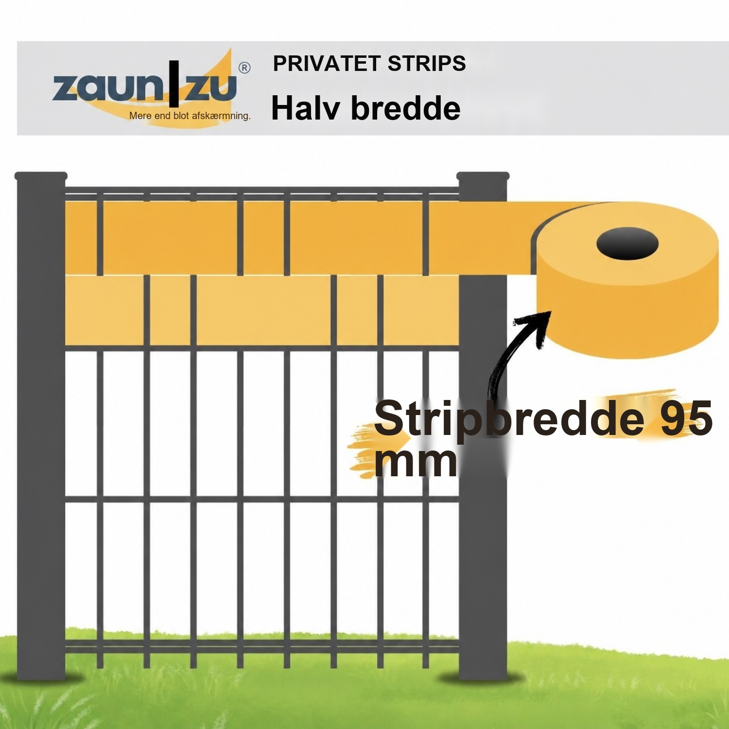 zaun|zu® Design Vlies Akzentstråler sæt med 2 Set HALBE 95 mm x 255 cm afskærmningsstrimler til hegnet – 2,55 m – Udtalelse 2
