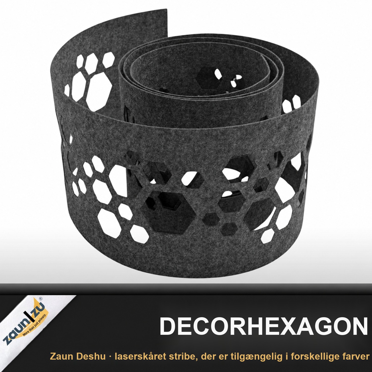 zaun|zu® Design Vlies Dekor Hexagon: afskærmningsstrimler med lasermønster til dobbeltbåndsfængsling – Udtalelse 4