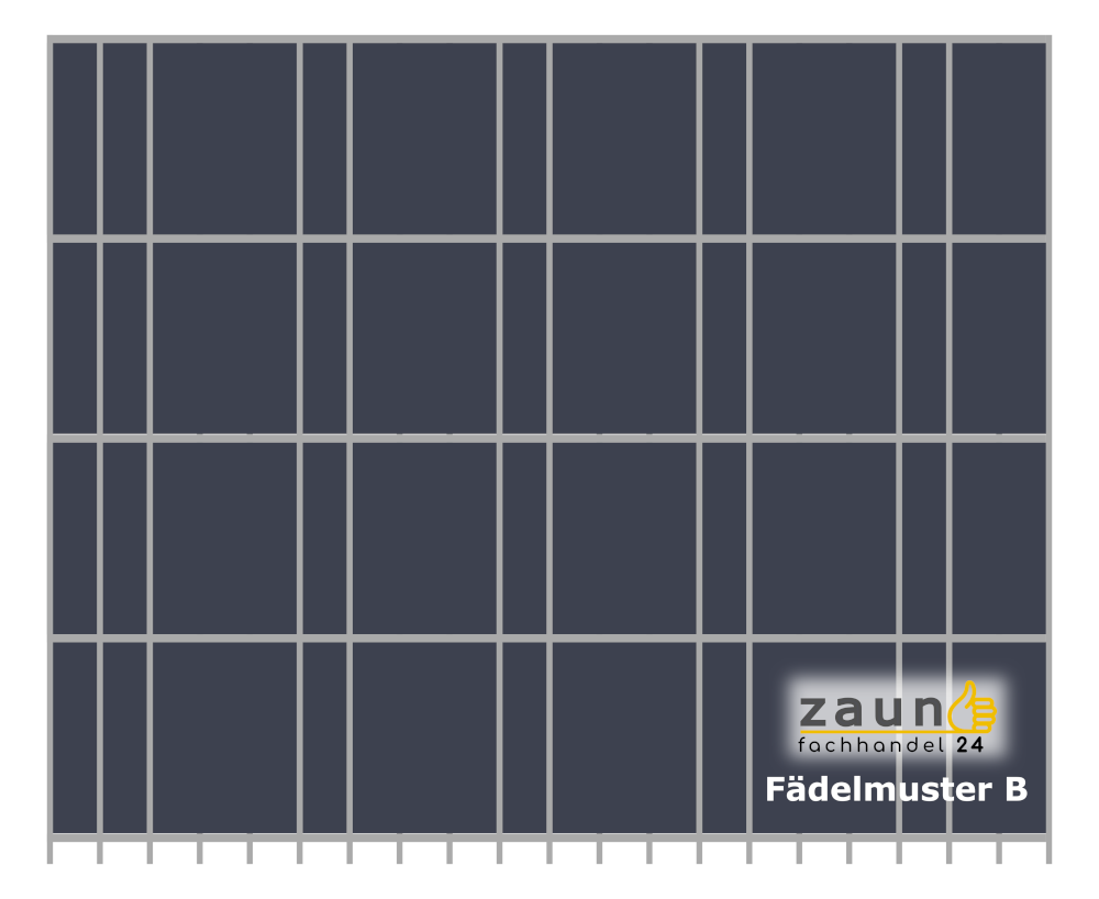 Padrões de tecelagem B mit zwei Stäben vor und zwei Stäben hinter dem fitas de ocultação