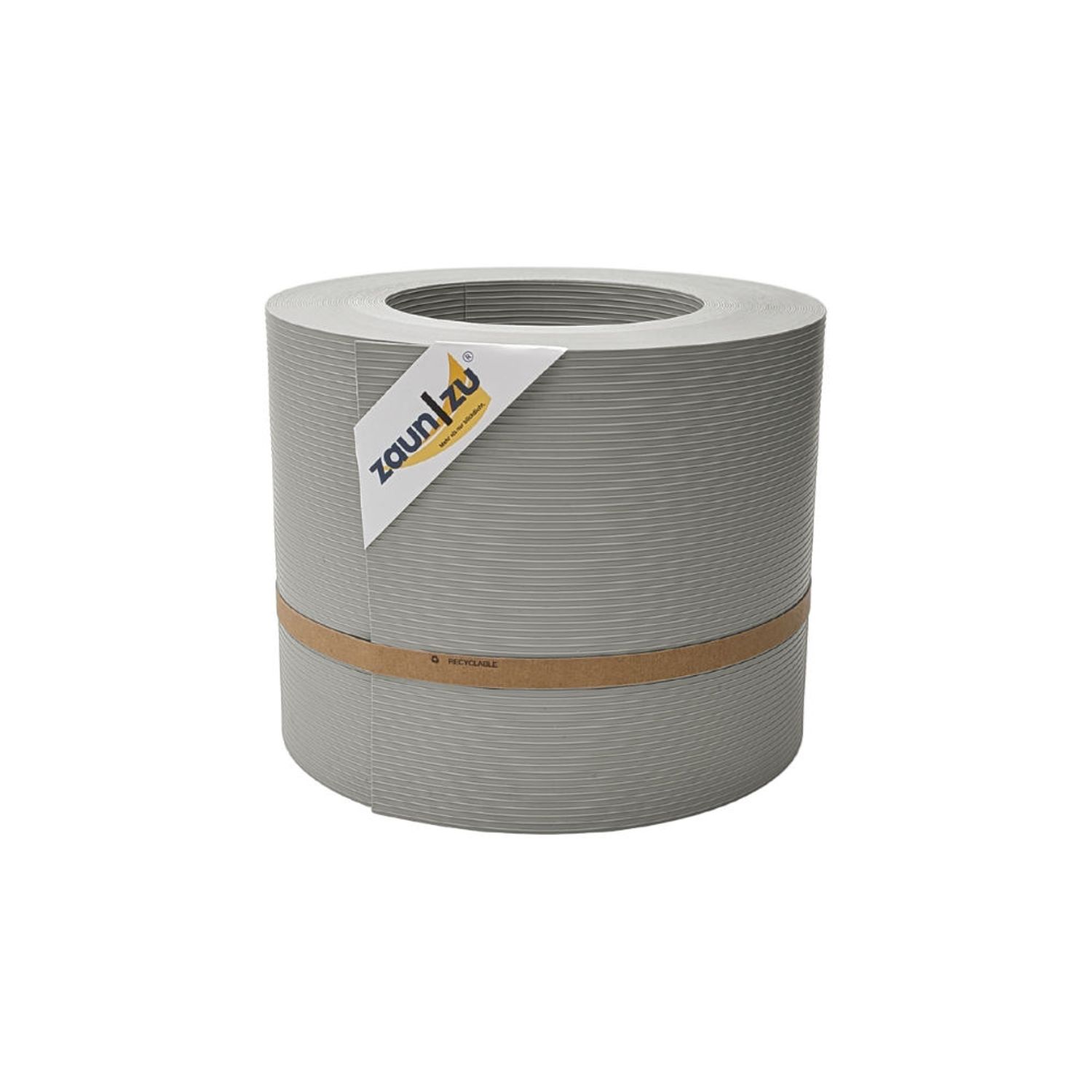 Taśma ogrodzeniowa zaun|zu RILLE rolka 26 m do ogrodzenia panelowego 2D – 26,0 m, Steingrau (RAL 7030)