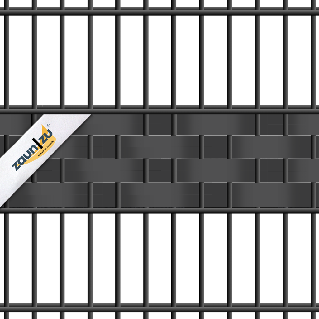 zaun|zu® PREMIUM VIERTEL Set Einzelstreifen 2,55 m: Sichtschutzstreifen PP für den Zaun