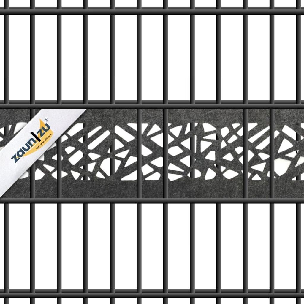 Sichtschutzstreifen zaun|zu Design-Vlies Einzelstreifen Dekor Graphic – 2,55 m