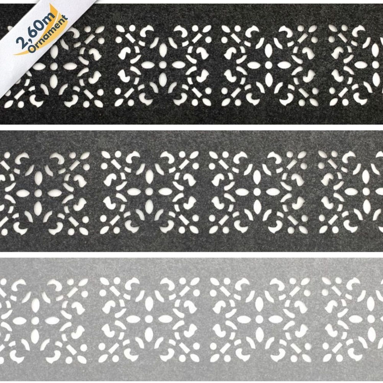 Sichtschutzstreifen zaun|zu Design-Vlies Einzelstreifen Dekor Ornament – 2,55 m – Ansicht 2