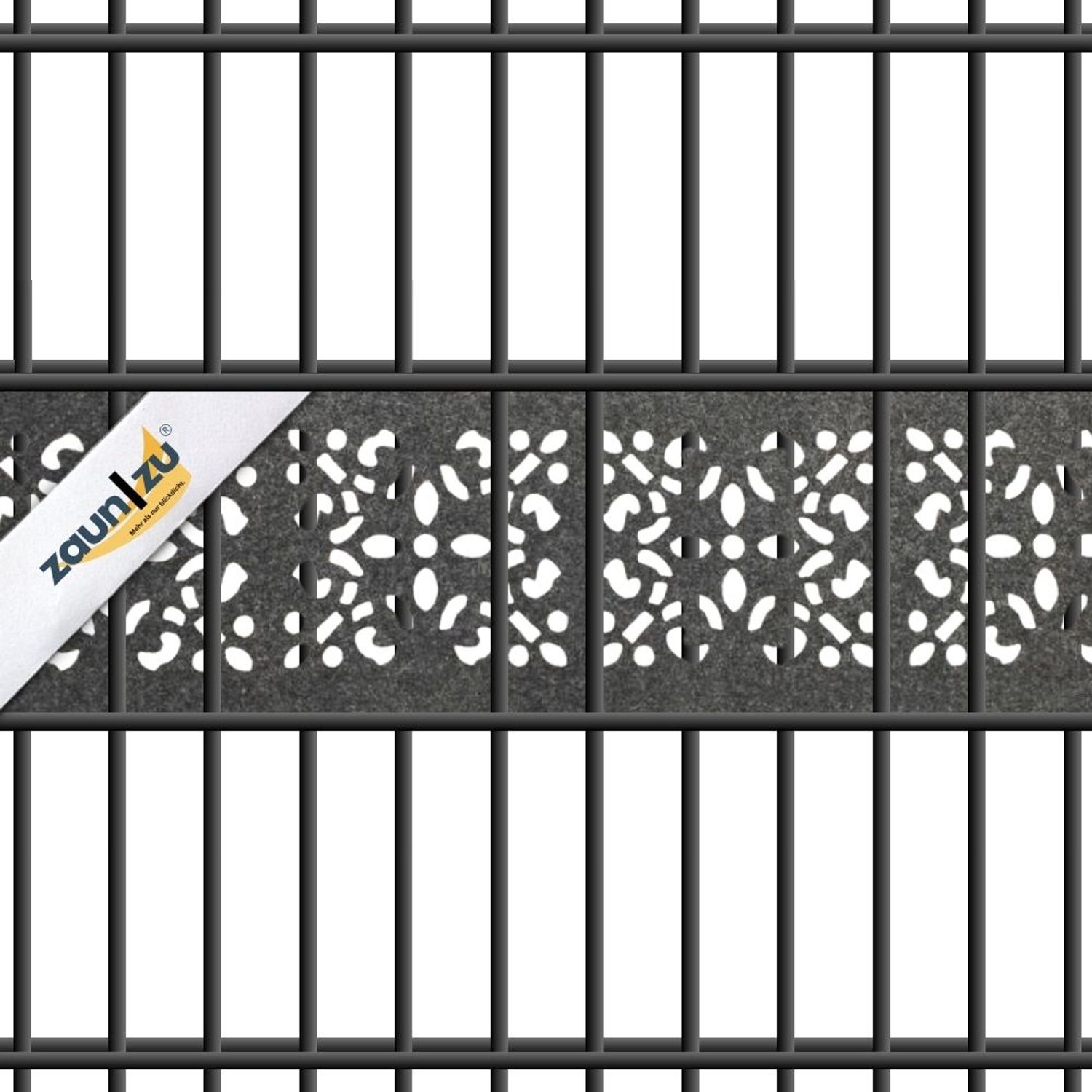 Sichtschutzstreifen zaun|zu Design-Vlies Einzelstreifen Dekor Ornament – 2,55 m