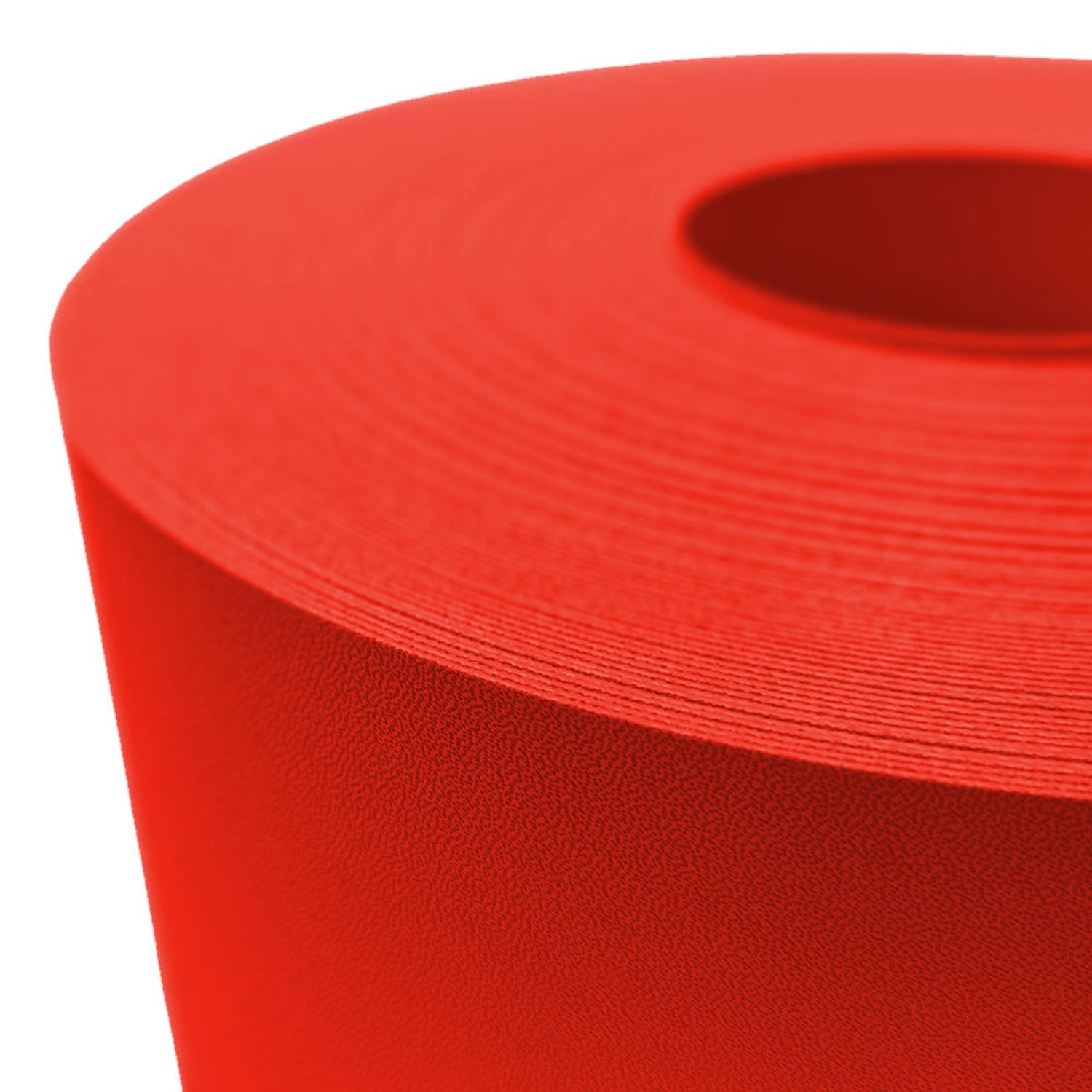 Sichtschutzstreifen zaun|zu PREMIUM 35m Rolle für den Doppelstabmattenzaun – 35,0 m, Rot (RAL 3020) – Ansicht 2