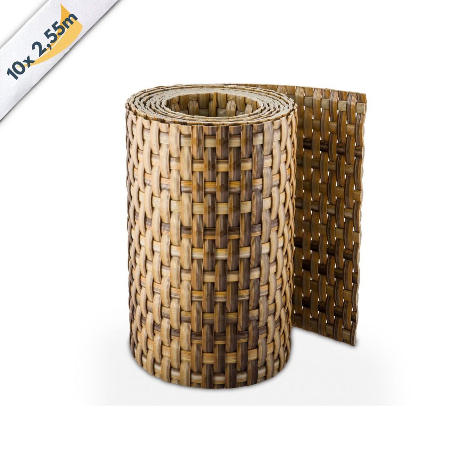 Sichtschutzstreifen zaun|zu RATTAN 10x Einzelstreifen 2,55 m für den Zaun – Stroh – Ansicht 3