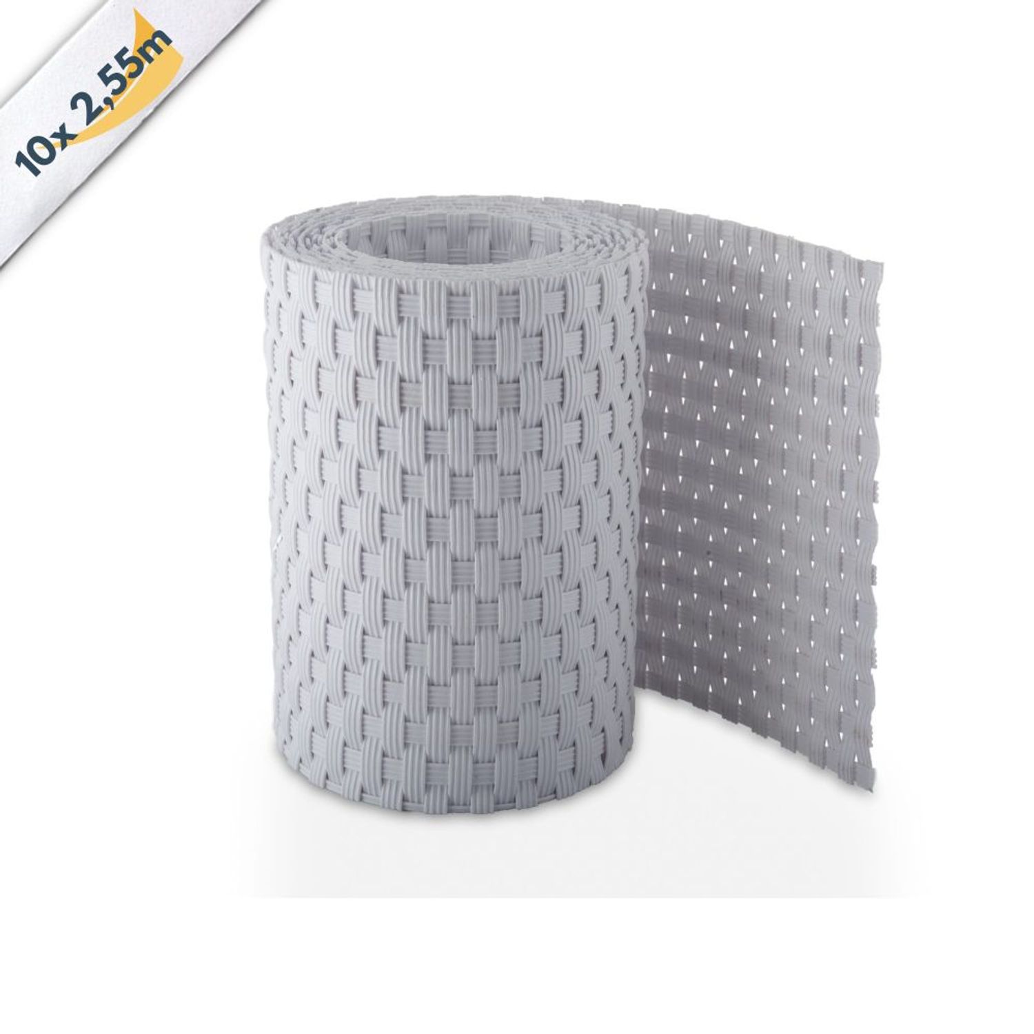 fitas de ocultação zaun|zu RATTAN 10x tiras simples 2.55 m para a cerca – Branco – Ver 3