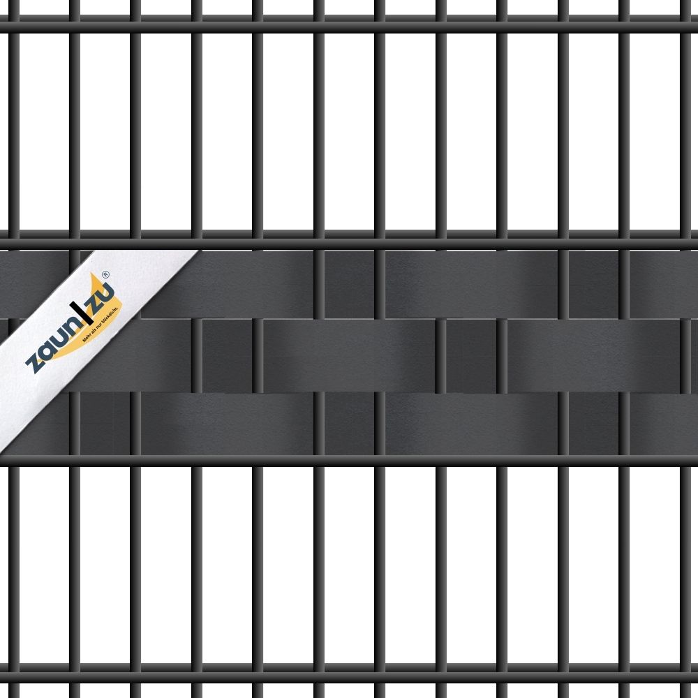 zaun|zu® PREMIUM DRITTEL Set Einzelstreifen 2,55 m: Sichtschutzstreifen PP für den Zaun
