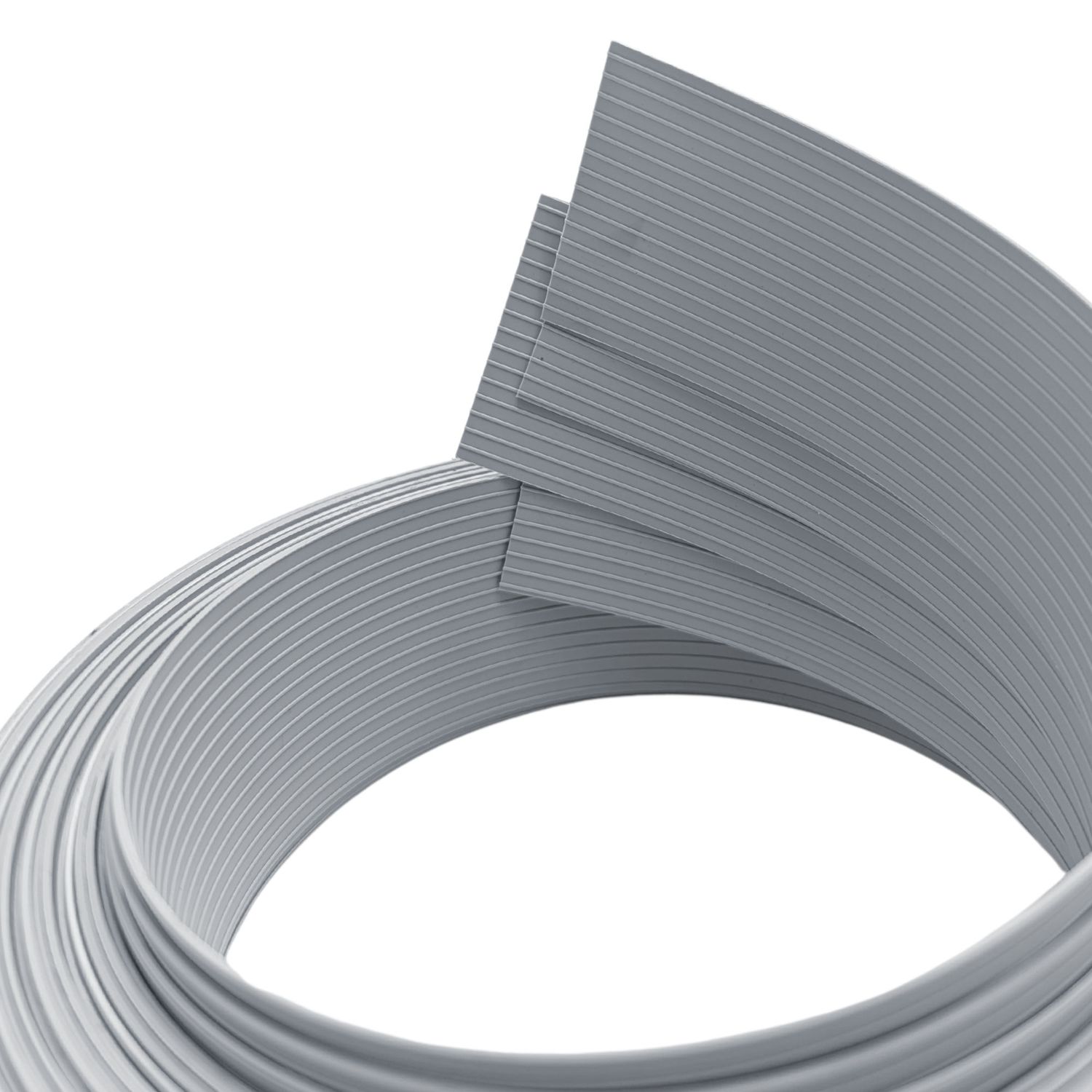 zaun|zu® RILLE VIERTEL Set Bandes individuelles 2,55 m: lamelles occultantes PP pour la clôture – Fenstergrau (RAL 7040) – Affichage 2