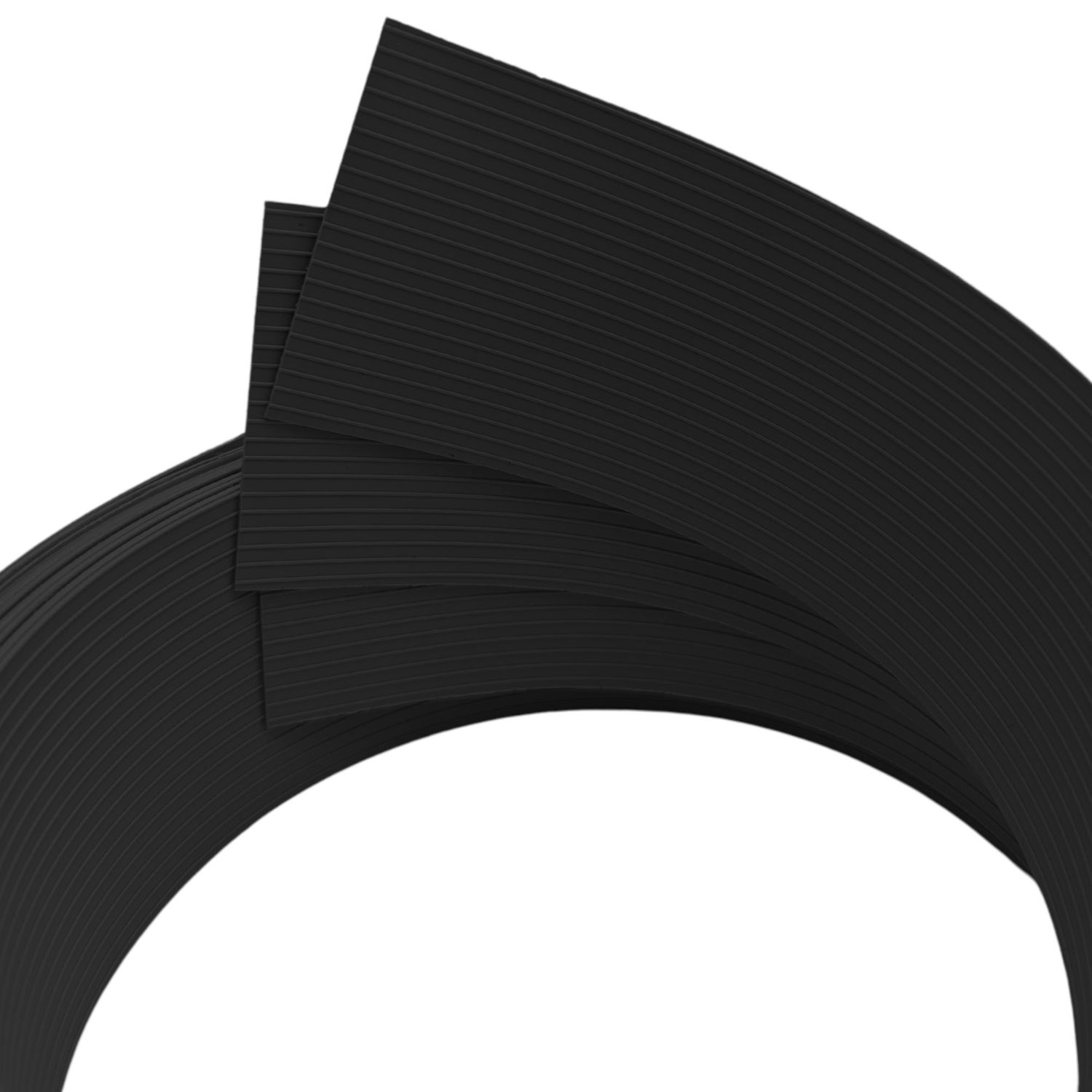 zaun|zu® RILLE DRITTEL Set Single Stripes 2,55 m: fitas de ocultação PP para a cerca – Tiefschwarz (RAL 9005) – Ver 2