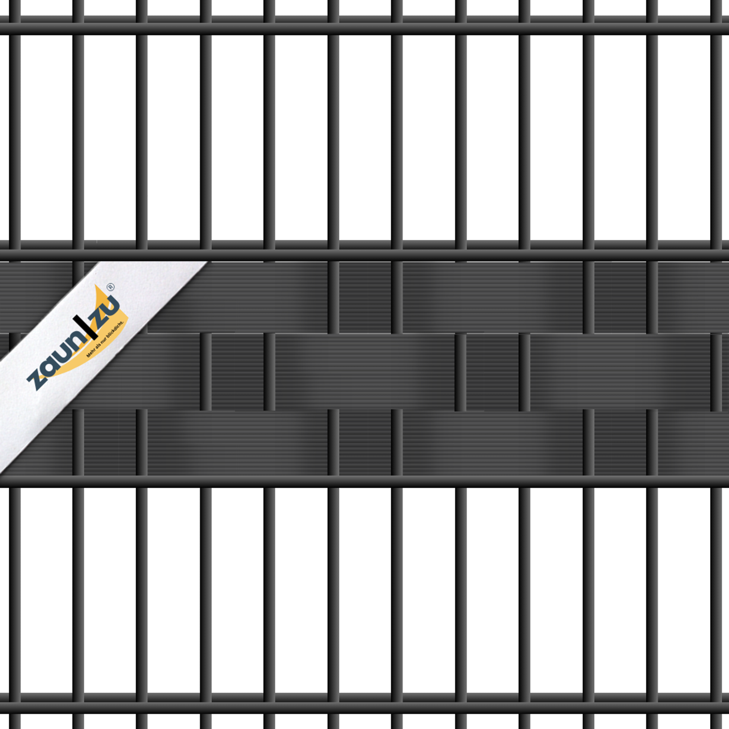 zaun|zu® RILLE DRITTEL Set tira única 2,55 m: lamas de ocultación PP para la cerca