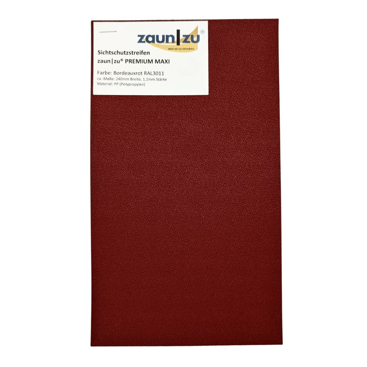 benzi de protecție vizuală zaun|zu® PREMIUM MAXI Probele de testare înainte de cumpărare – 14,0 cm, Bordeauxrot (RAL 3011)