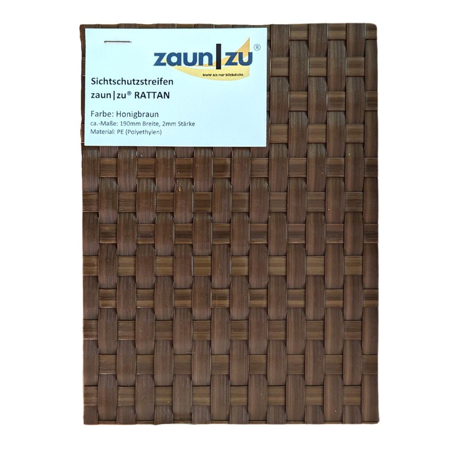 Privacy screen strips zaun|zu RATTAN Samples to try before buying – 14,0 cm, Honigbraun