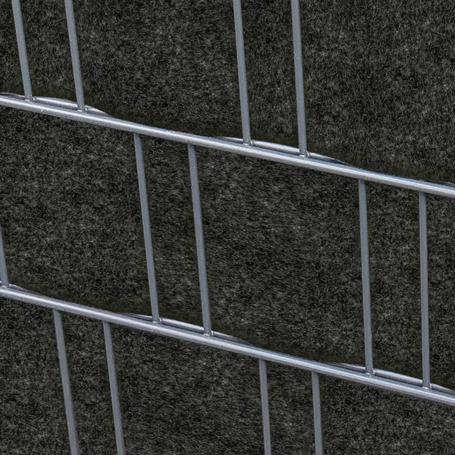 zichtstroken zaun|zu Design fleece 50m rol voor de dubbelstaaf gaas hek – 50,0 m, Schwarzgrau – Beeld 3