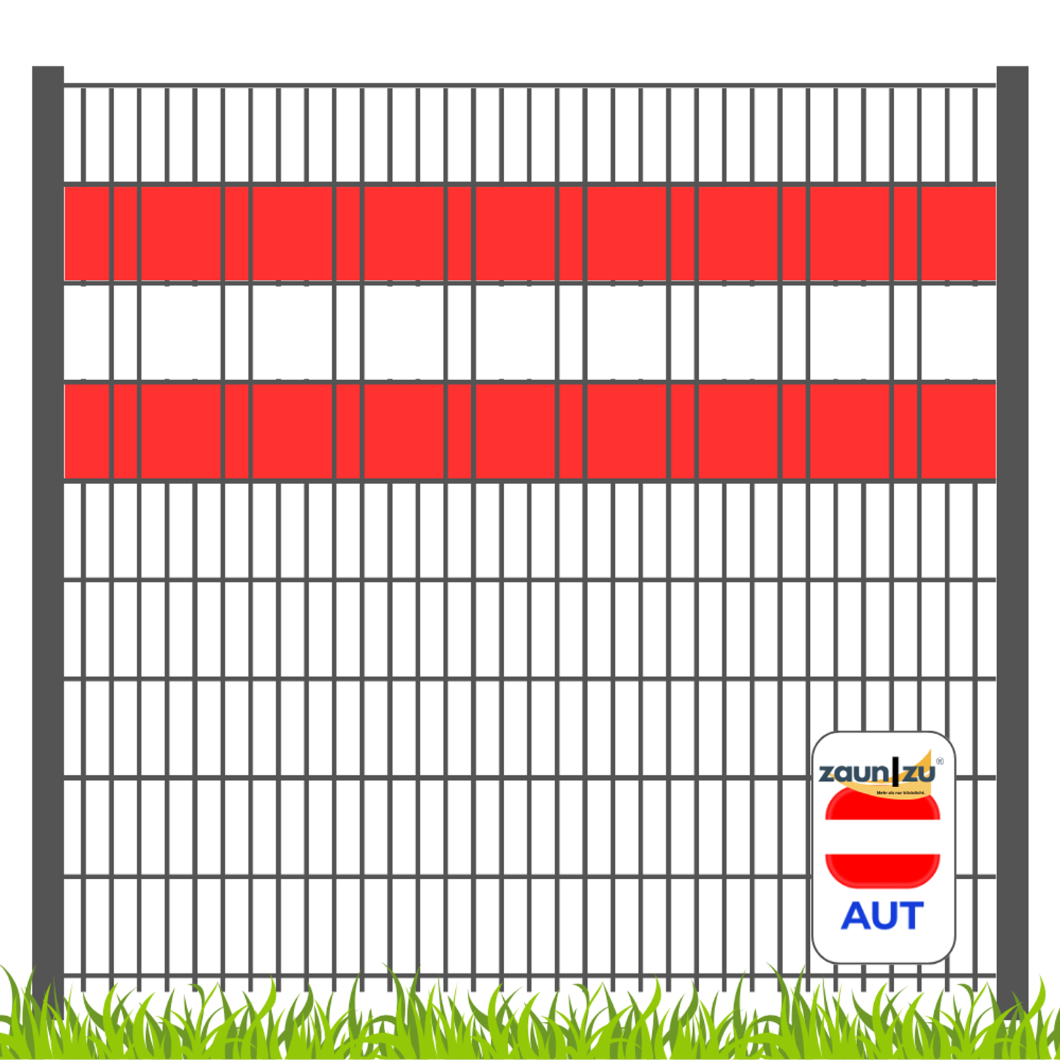 zichtstroken zaun|zu Landkleurenset Oostenrijk – 2,55 m, Vole Streifenbreite