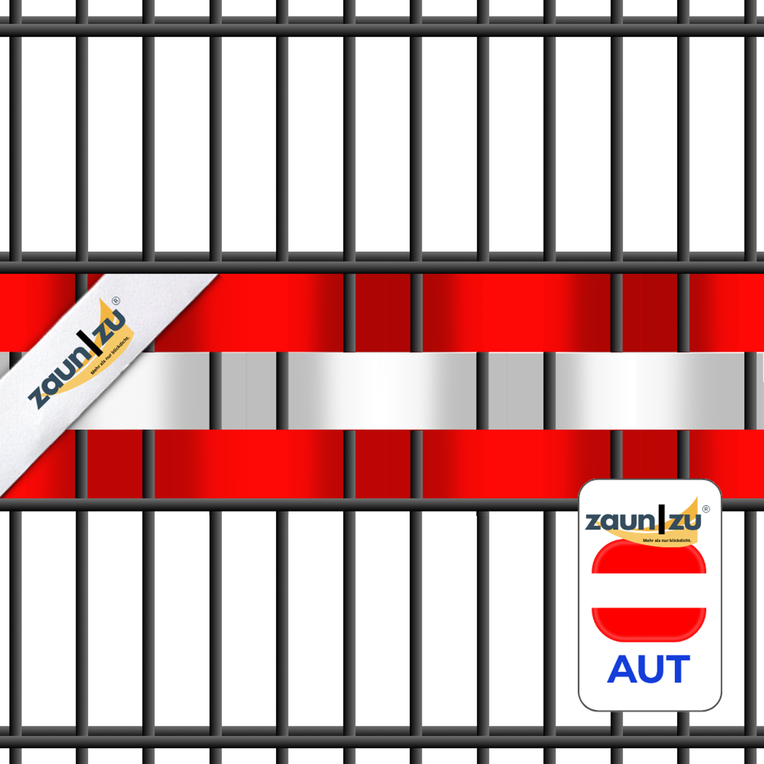 Taśma ogrodzeniowa zaun|zu zestaw w barwach narodowych Austrii – 2,55 m