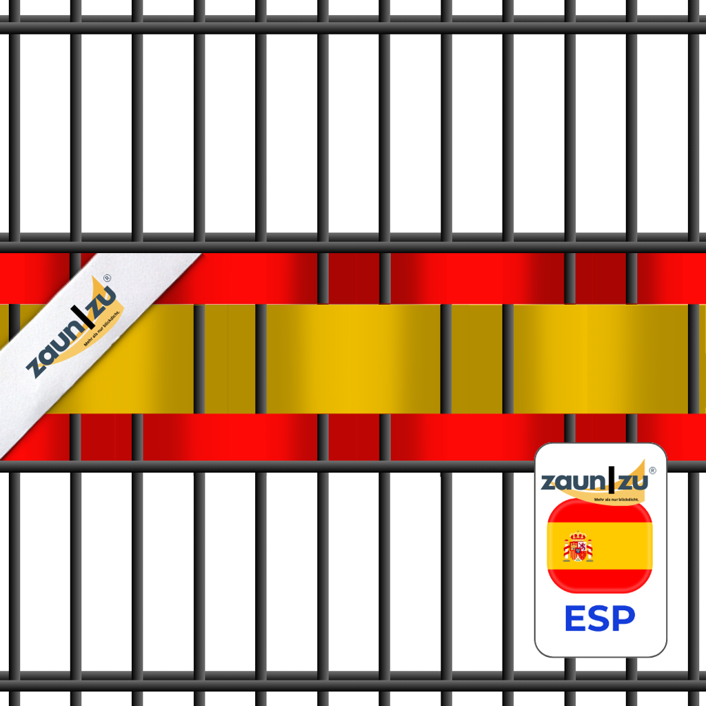 Sichtschutzstreifen zaun|zu Landesfarben-Set Spanien – 2,55 m