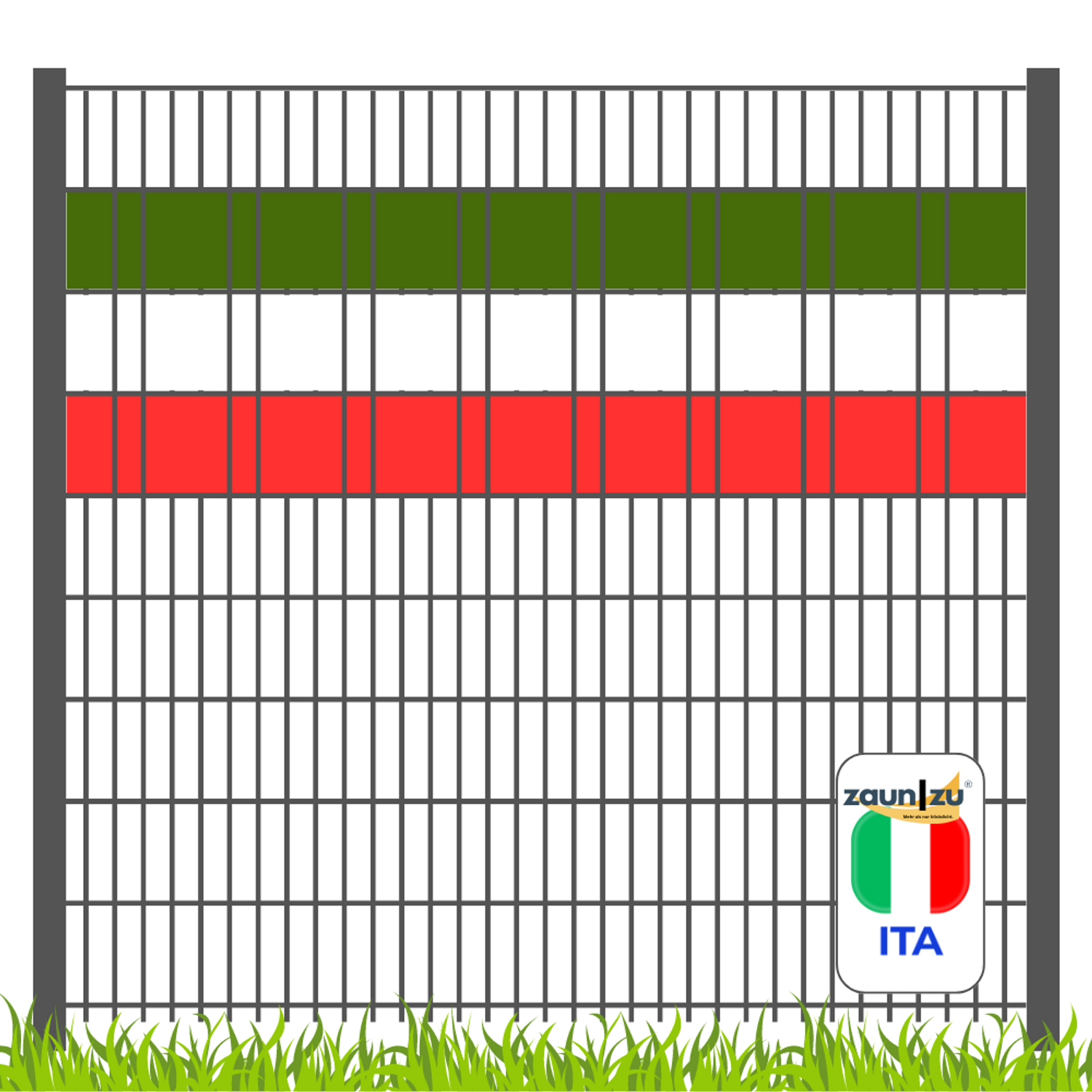 strisce schermatura frangivista zaun|zu Set di colori Paese – 2,55 m, Pienoe Streifenbreite
