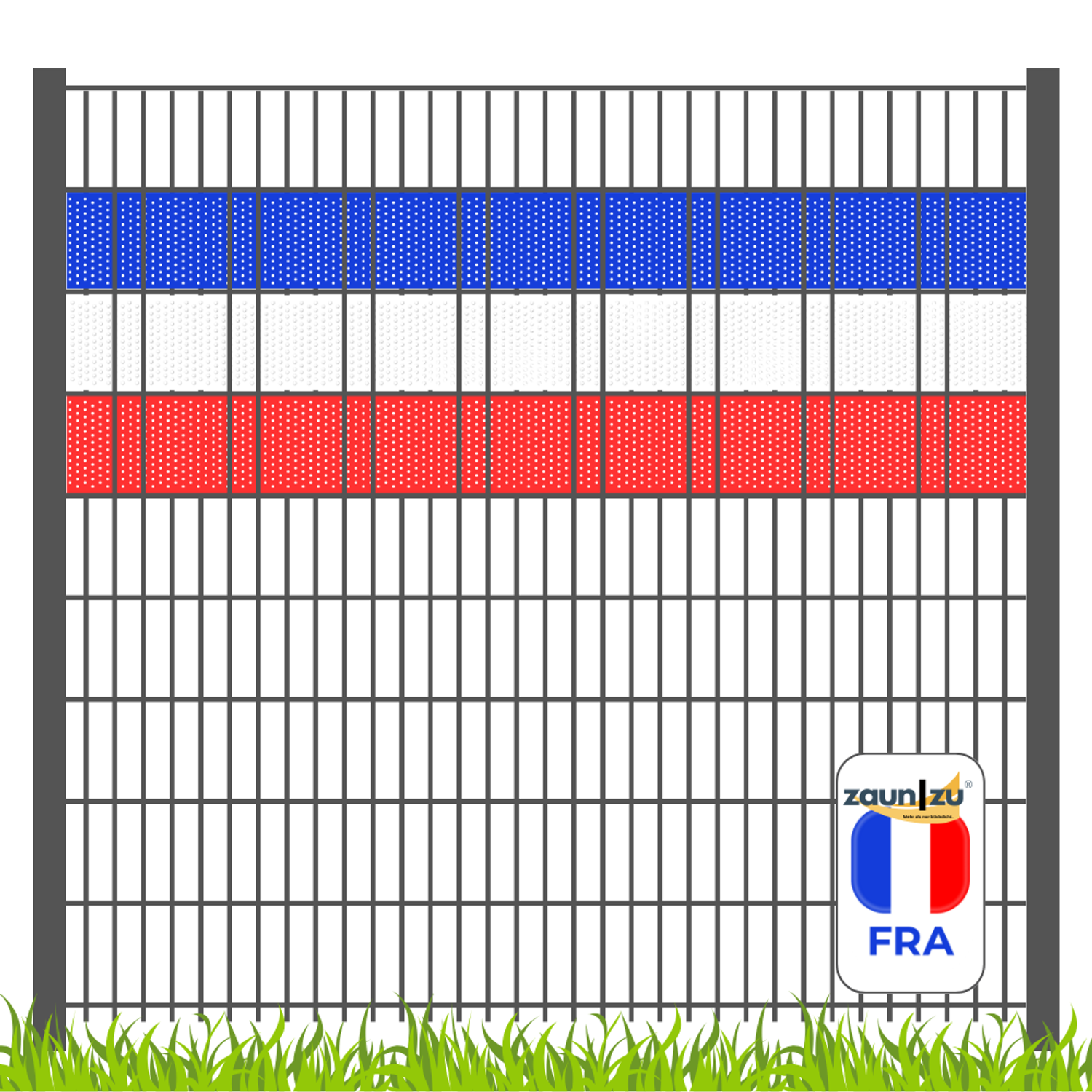 Privacy screen strips zaun|zu Country colour set France – 2,55 m, GELOCHT
