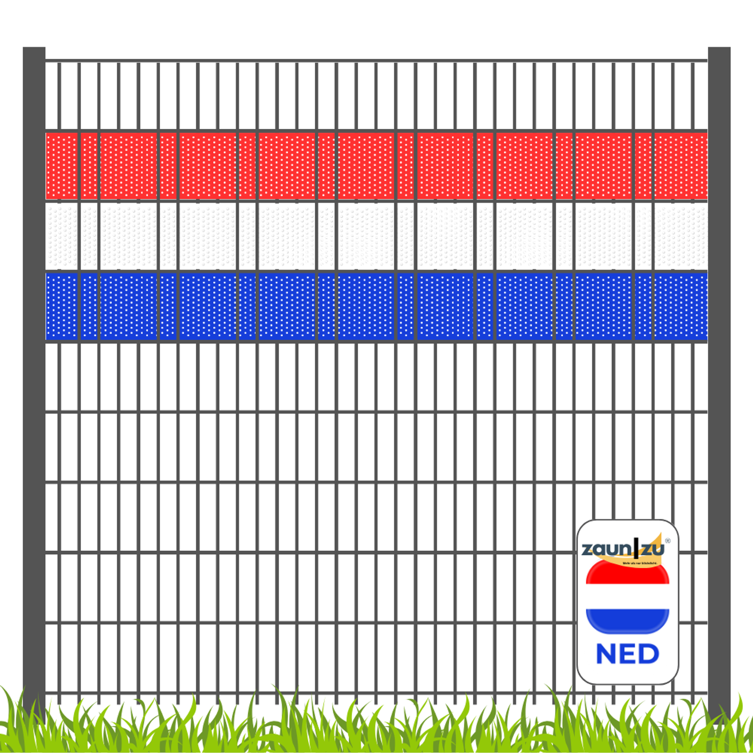 zichtstroken zaun|zu Landkleurenset Nederland – 2,55 m, GELOCHT