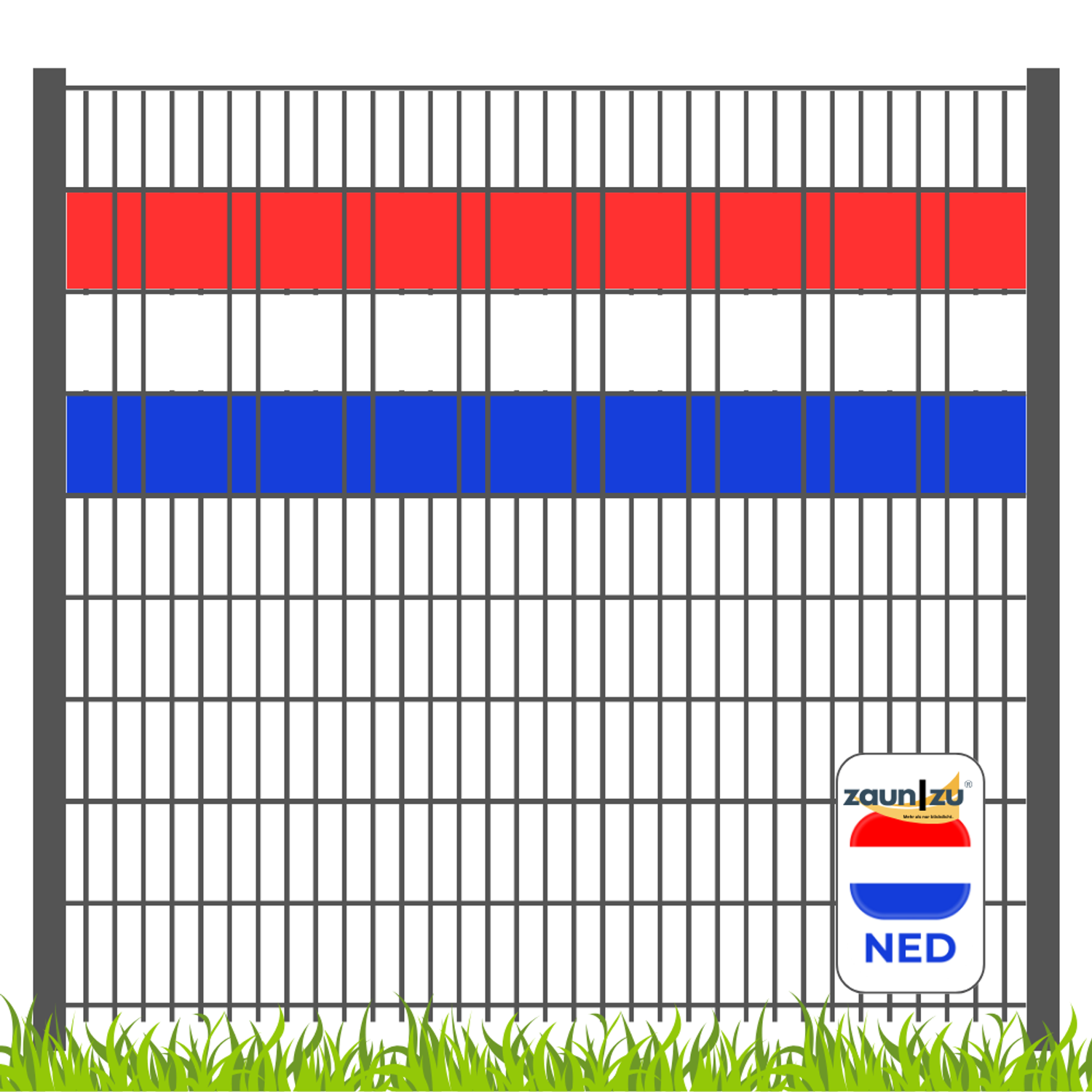 zichtstroken zaun|zu Landkleurenset Nederland – 2,55 m, Vole Streifenbreite