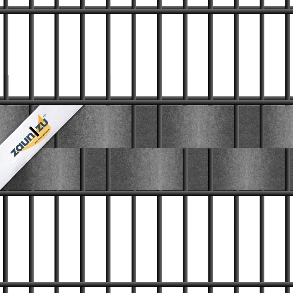 zaun|zu® Design Vlies Akzentstreifen 2er Set HALBE 95mm x 255cm Sichtschutzstreifen für den Zaun – 2,55 m