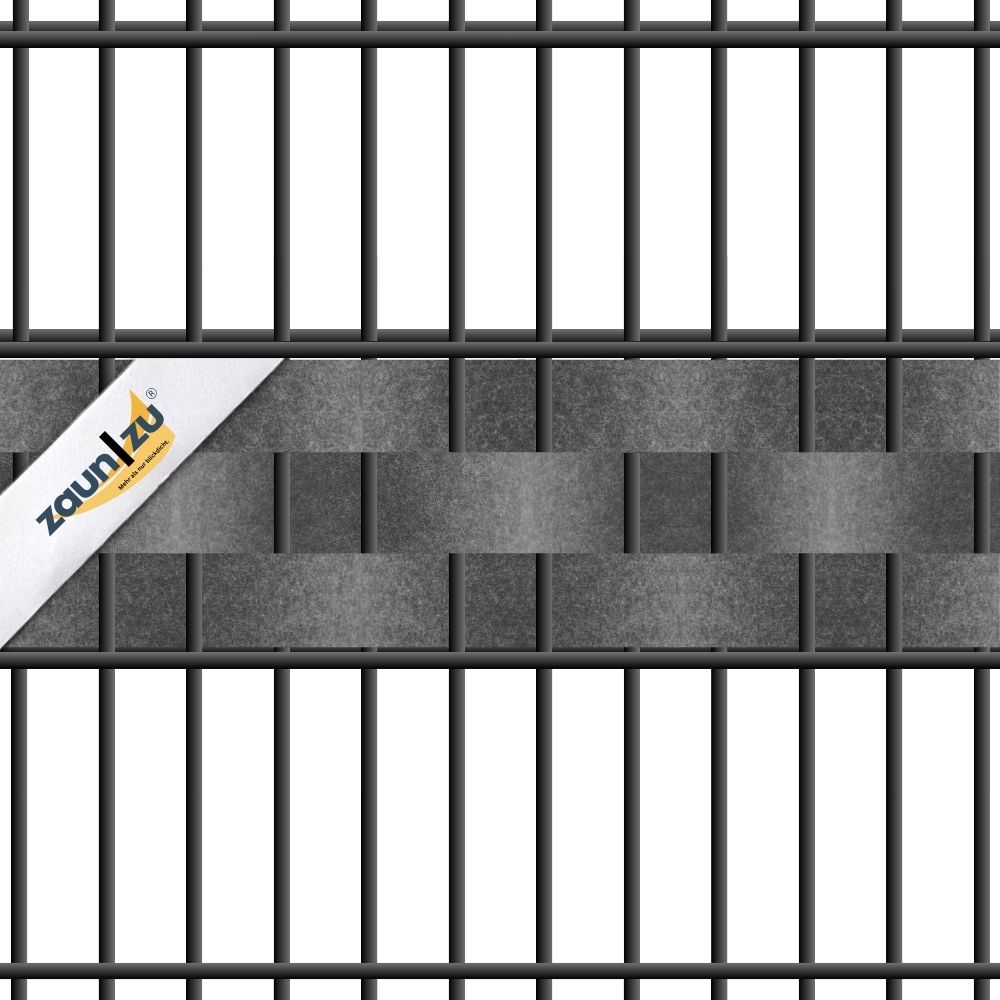 zaun|zu® Design Vlies Akzentstreifen 3er Set DRITTEL 63mm x 255cm Sichtschutzstreifen für den Zaun – 2,55 m