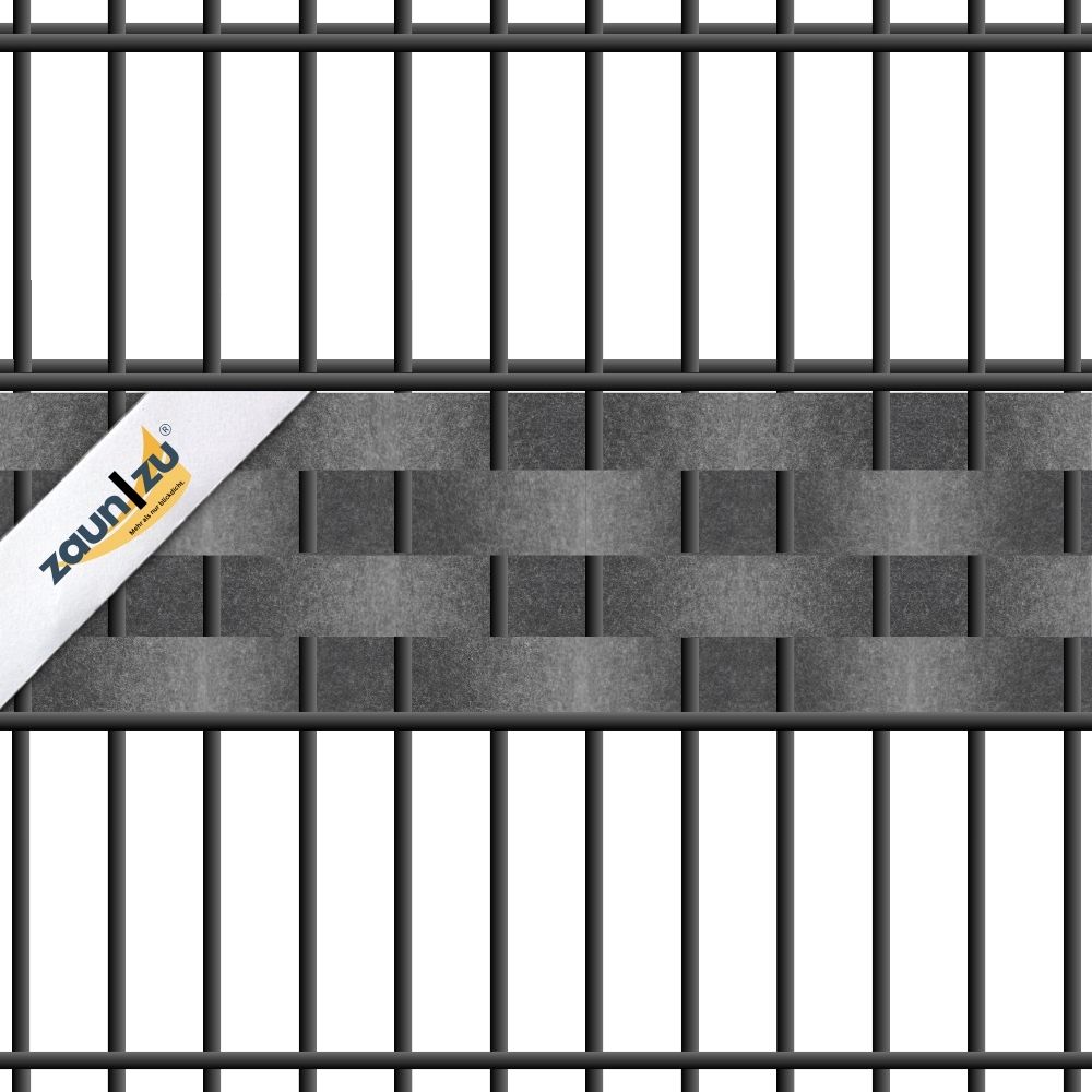 zaun|zu® Design Vlies Akzentstreifen 4er Set VIERTEL 47mm x 255cm Sichtschutzstreifen für den Zaun – 2,55 m