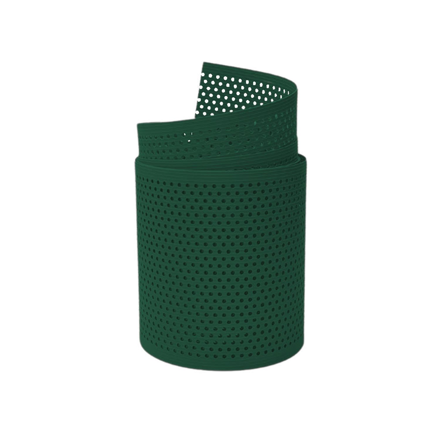 zichtstroken zaun|zu® RILLE GELOCHT 20% patroon voor het hek – 255cm, Groen (RAL 6005)