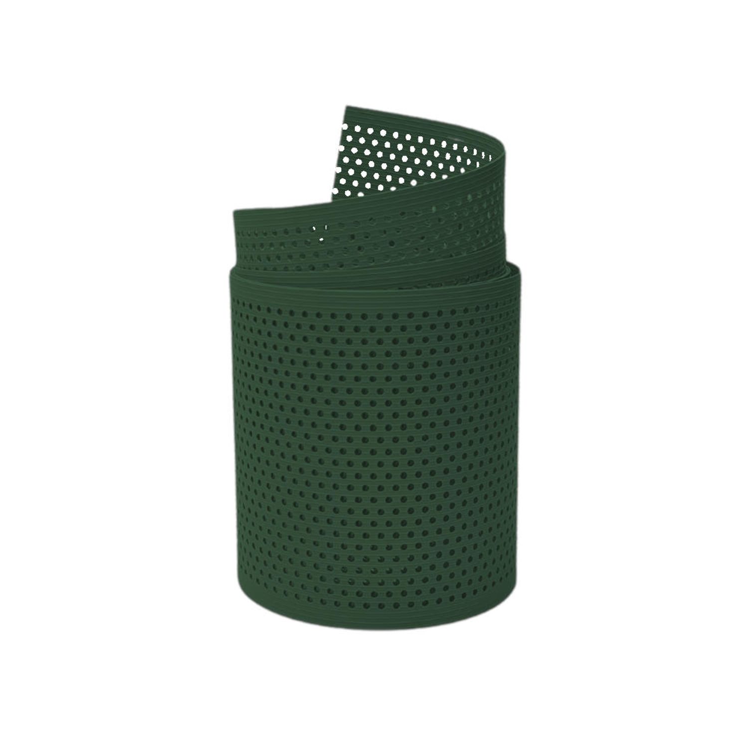 lamas de ocultación zaun|zu® RILLE GELOCHT 20% Patrón para la cerca – 255cm, Tannengrün (RAL 6009)