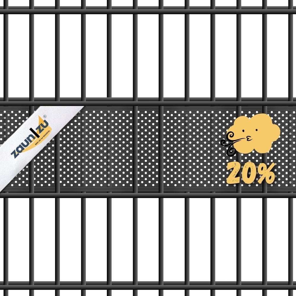 Sichtschutzstreifen zaun|zu RILLE GELOCHT 20% Muster für den Zaun