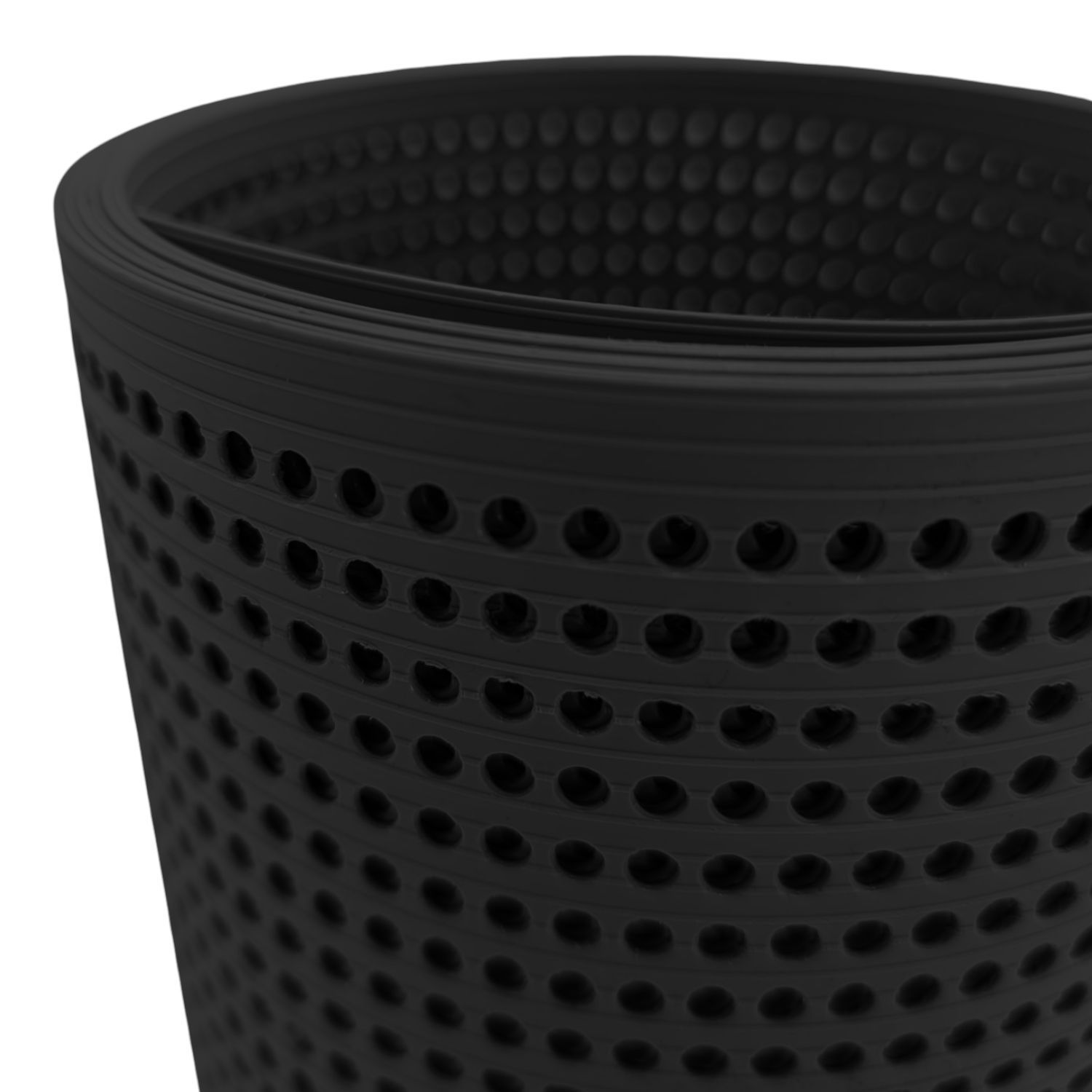 zichtstroken zaun|zu® RILLE GELOCHT 30% patroon voor het hek – 50m, Tiefschwarz (RAL 9005) – Beeld 2
