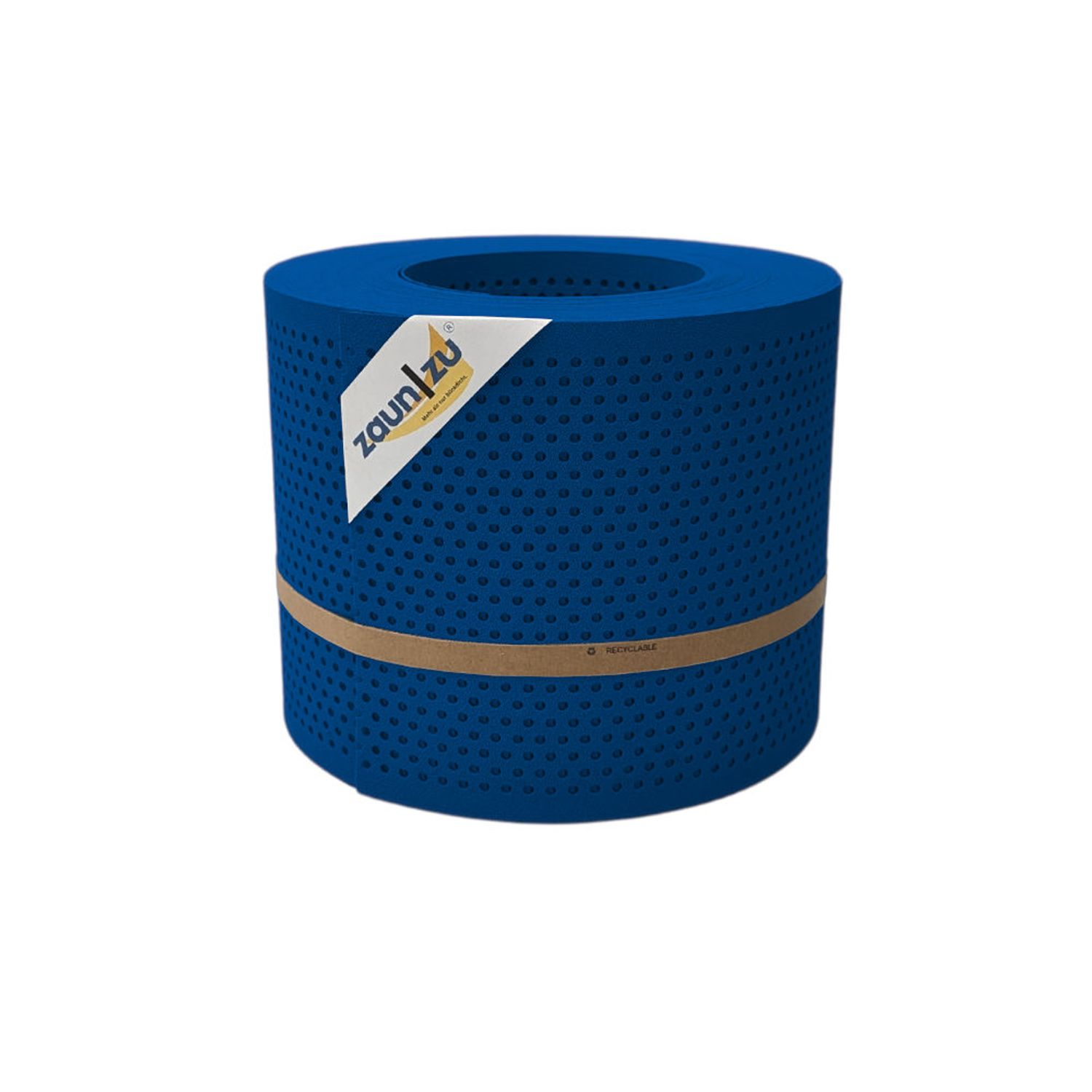 lamas de ocultación zaun|zu PREMIUM Patrón perforado 20% – 26m, Enzianblau (RAL 5010)