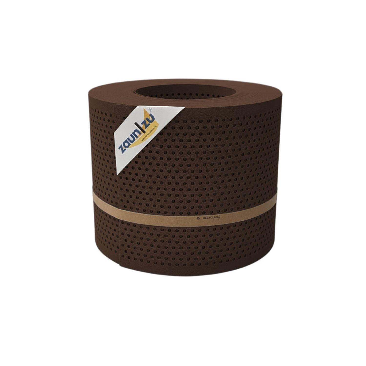 zichtstroken zaun|zu PREMIUM Geperforeerd 20% gatpatroon – 26m, Bruin (RAL 8011)