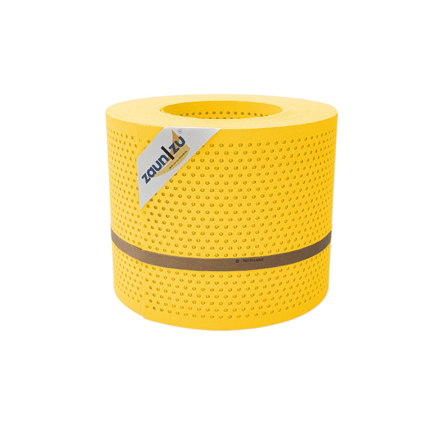 lamelles occultantes zaun|zu PREMIUM Profil perforé de 20 % de trous – 26m, Jaune (RAL 1018)