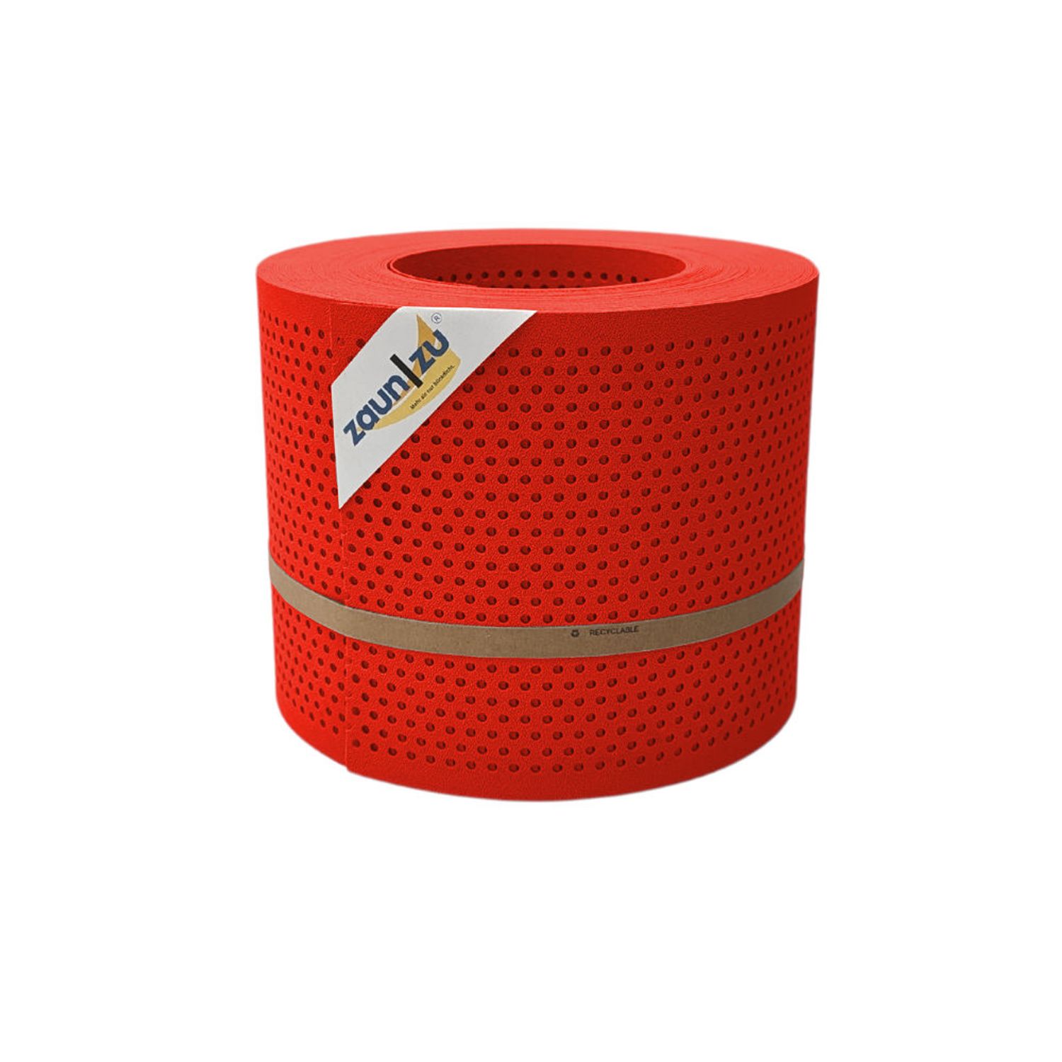 Privacy screen strips zaun|zu PREMIUM Perforated 20% hole pattern – 26m, Red (RAL 3020)