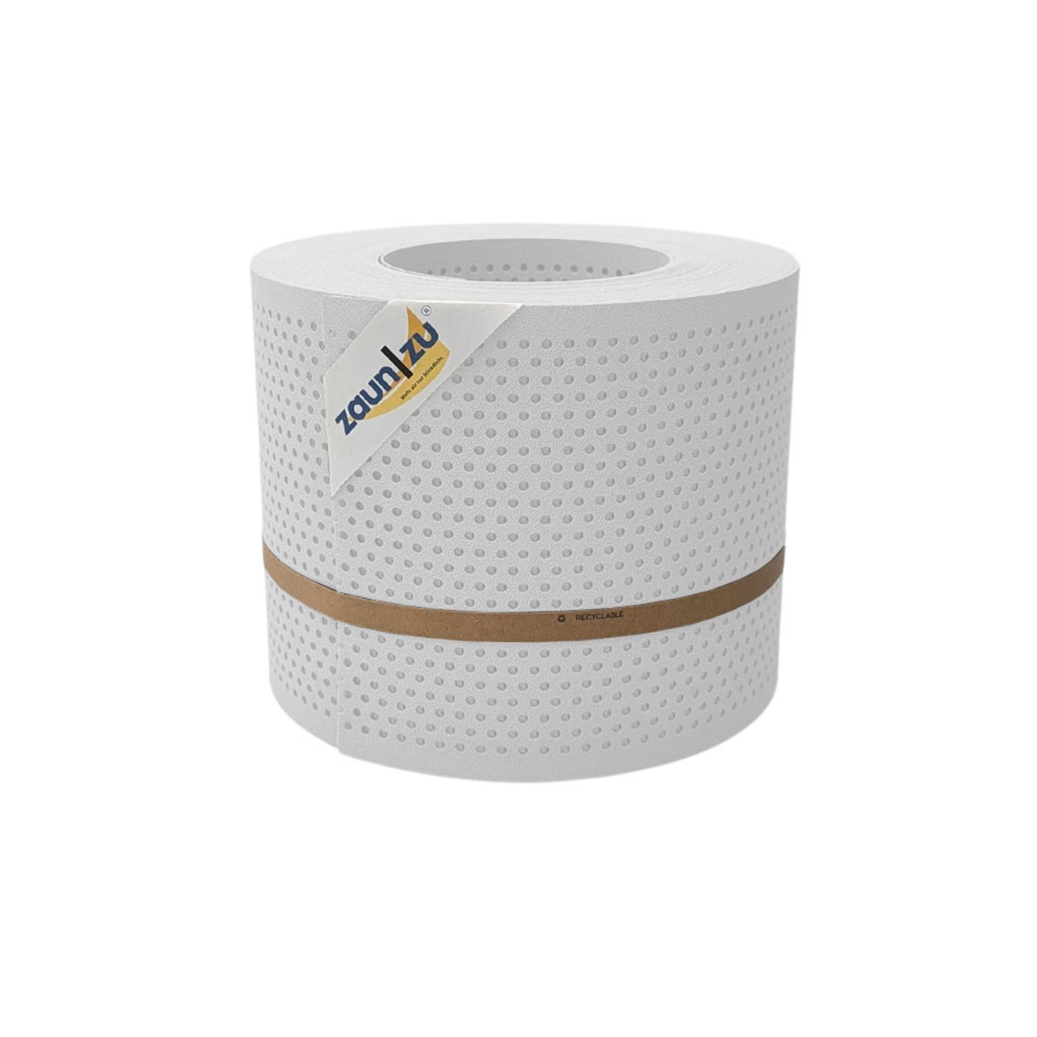 Privacy screen strips zaun|zu PREMIUM Perforated 20% hole pattern – 26m, White (RAL 9003)
