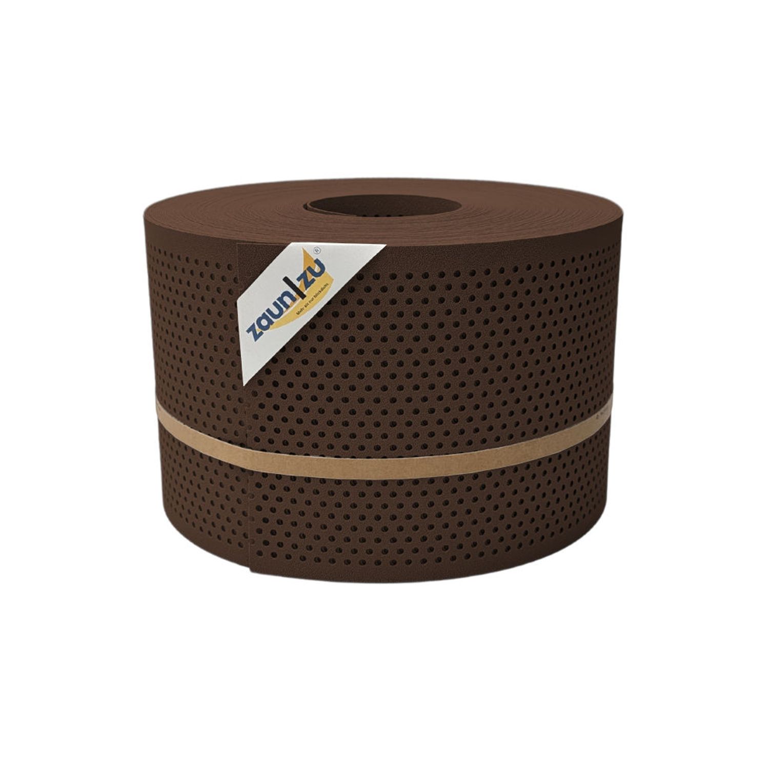 zaun|zu® PREMIUM trak za zaslonitev, z luknjami 20% vzorec lukenj – 50m, Rjava (RAL 8011)