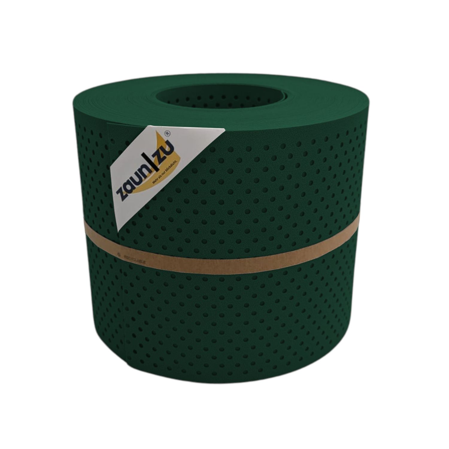 lamas de ocultación zaun|zu PREMIUM Patrón perforado 15% – 26m, Verde (RAL 6005)