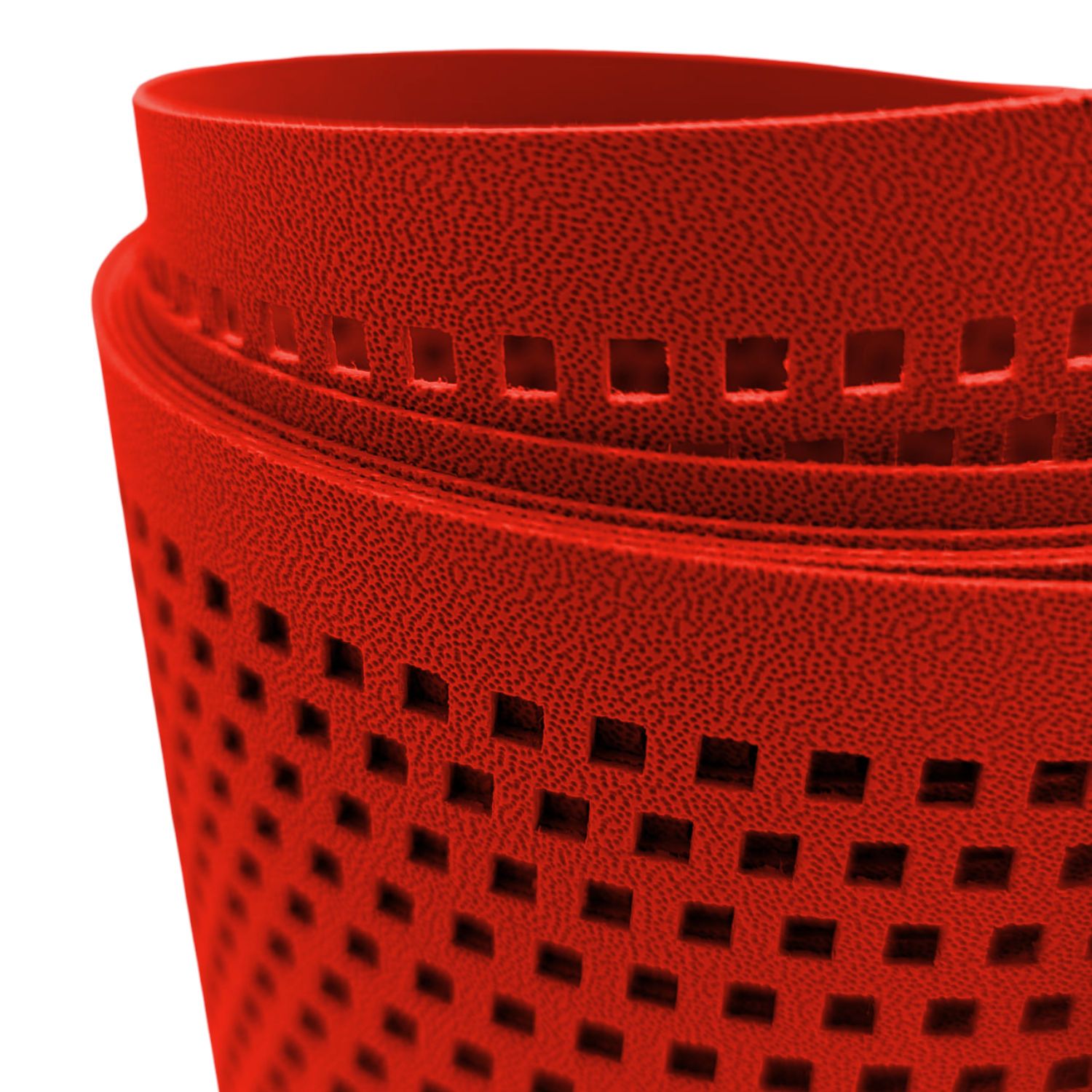 strisce schermatura frangivista zaun|zu PREMIUM Modello foro perforato QUADRAT – 26m, Rosso (RAL 3020) – Vista 2