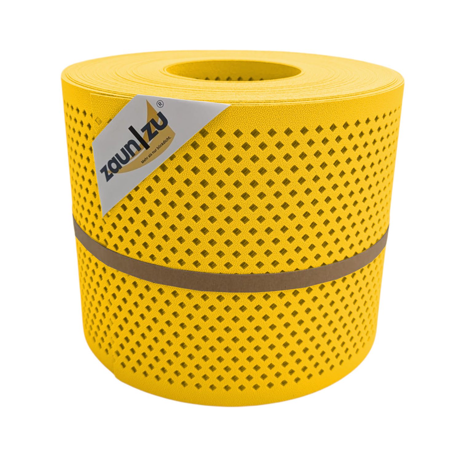 lamelles occultantes zaun|zu PREMIUM Profil de trou DIAMANT perforé – 26m, Jaune (RAL 1018)