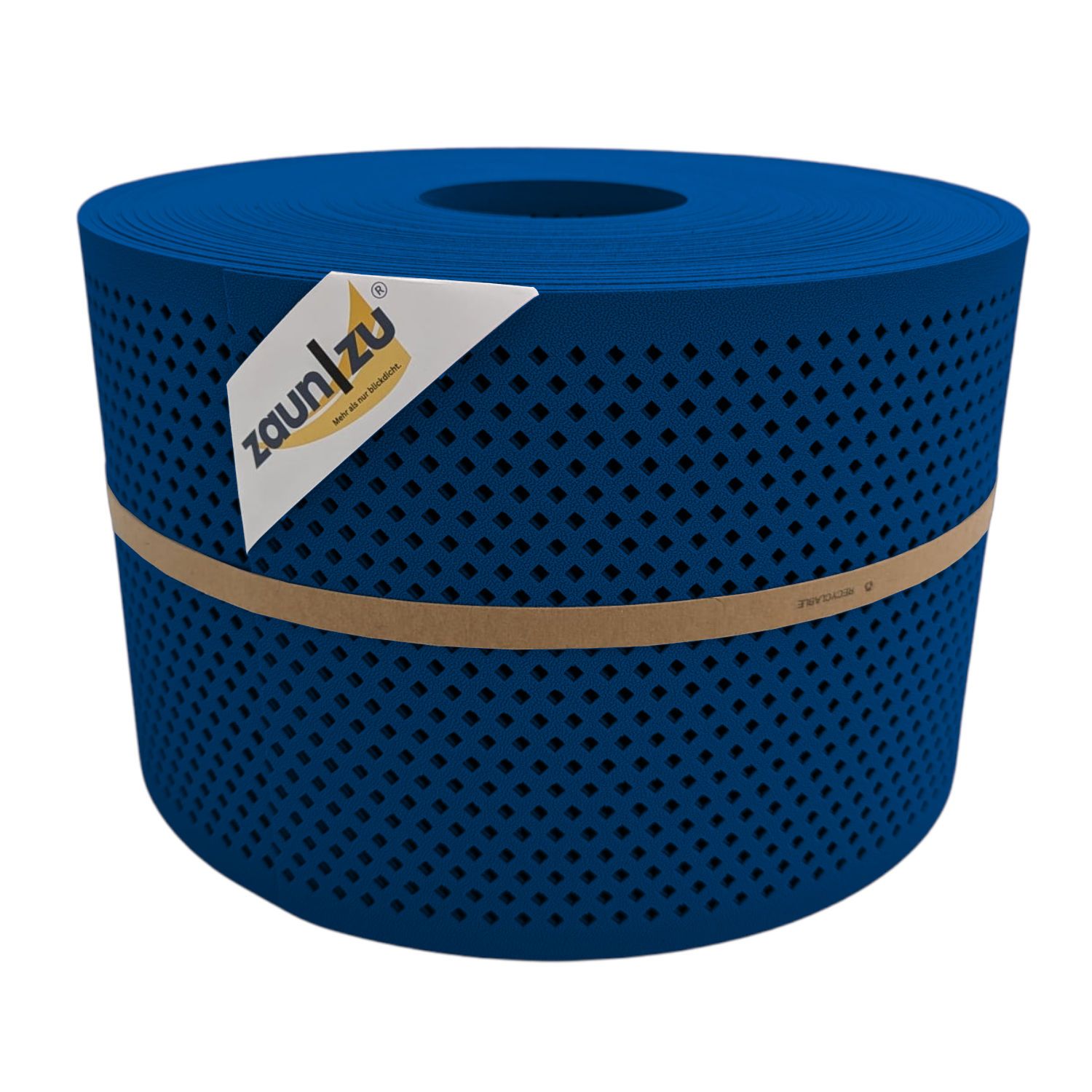 zichtstroken zaun|zu PREMIUM Geperforeerd DIAMANT-gatpatroon – 50m, Enzianblau (RAL 5010)