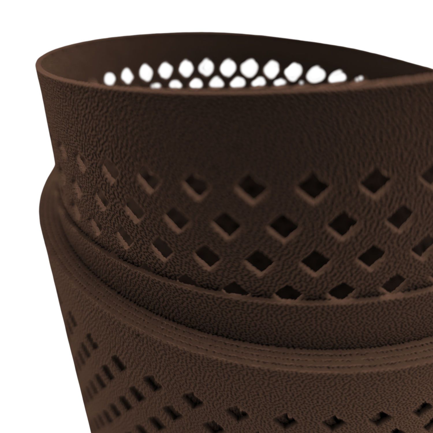 Privacy screen strips zaun|zu PREMIUM Perforated DIAMANT hole pattern – 50m, Brown (RAL 8011) – View 2