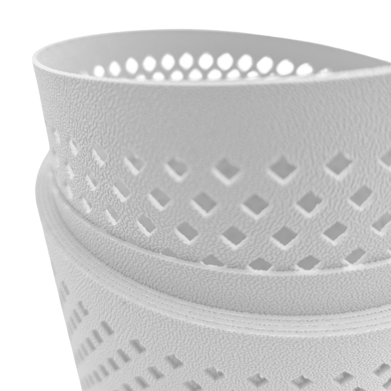 zaun|zu® tieniace pásy PREMIUM perforovaný DIAMANT-vzor perforácie – 50m, Biela (RAL 9003) – Pohľad 2