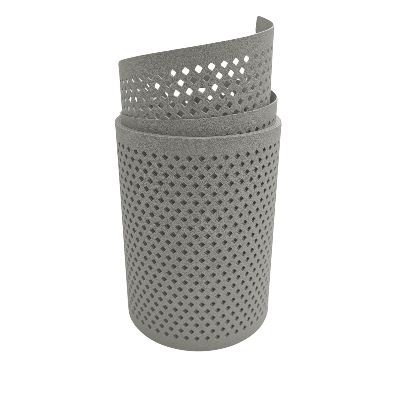 zaun|zu® PREMIUM zaslonka z luknjami v vzorcu DIAMANT – 255cm, Steingrau (RAL 7030)